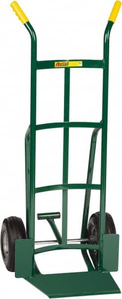 Little Giant - 800 Lb Capacity 49" OAH Hand Truck - 13-1/2 x 16" Base Plate, Dual Handle, Steel, Pneumatic Wheels - Exact Tooling