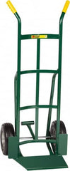 Little Giant - 600 Lb Capacity 49" OAH Hand Truck - 13-1/2 x 16" Base Plate, Dual Handle, Steel, Flat-Free Microcellular Foam Wheels - Exact Tooling