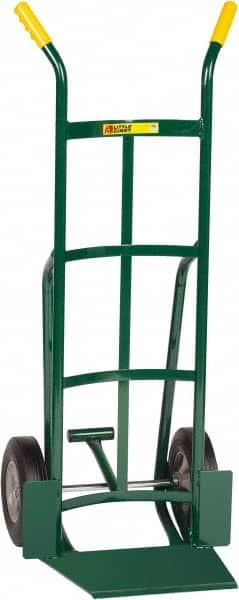 Little Giant - 800 Lb Capacity 49" OAH Hand Truck - 13-1/2 x 16" Base Plate, Dual Handle, Steel, Solid Rubber Wheels - Exact Tooling