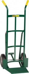 Little Giant - 800 Lb Capacity 49" OAH Hand Truck - 13-1/2 x 16" Base Plate, Dual Handle, Steel, Solid Rubber Wheels - Exact Tooling