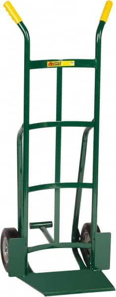 Little Giant - 800 Lb Capacity 49" OAH Hand Truck - 13-1/2 x 16" Base Plate, Dual Handle, Steel, Solid Rubber Wheels - Exact Tooling