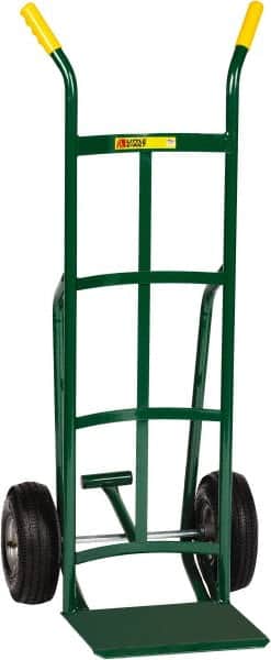 Little Giant - 800 Lb Capacity 49" OAH Hand Truck - 12 x 14" Base Plate, Dual Handle, Steel, Pneumatic Wheels - Exact Tooling