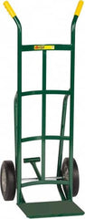 Little Giant - 800 Lb Capacity 49" OAH Hand Truck - 12 x 14" Base Plate, Dual Handle, Steel, Solid Rubber Wheels - Exact Tooling
