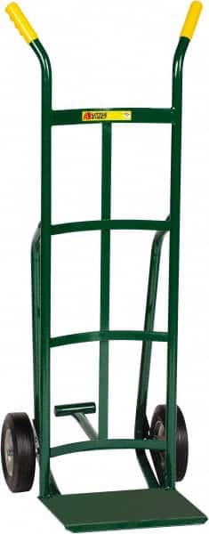 Little Giant - 800 Lb Capacity 49" OAH Hand Truck - 12 x 14" Base Plate, Dual Handle, Steel, Solid Rubber Wheels - Exact Tooling