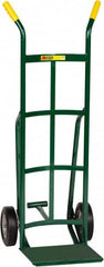 Little Giant - 800 Lb Capacity 49" OAH Hand Truck - 12 x 14" Base Plate, Dual Handle, Steel, Solid Rubber Wheels - Exact Tooling