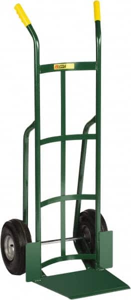 Little Giant - 800 Lb Capacity 49" OAH Hand Truck - 13-1/2 x 16" Base Plate, Dual Handle, Steel, Pneumatic Wheels - Exact Tooling