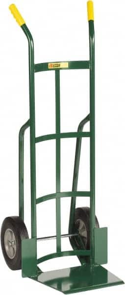 Little Giant - 800 Lb Capacity 49" OAH Hand Truck - 13-1/2 x 16" Base Plate, Dual Handle, Steel, Solid Rubber Wheels - Exact Tooling