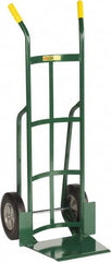Little Giant - 800 Lb Capacity 49" OAH Hand Truck - 13-1/2 x 16" Base Plate, Dual Handle, Steel, Solid Rubber Wheels - Exact Tooling