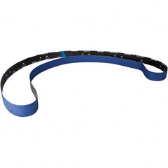 Norton - 2" Wide x 132" OAL, 36 Grit, Zirconia Alumina Abrasive Belt - Zirconia Alumina, Coated, Y Weighted Cloth Backing - Exact Tooling