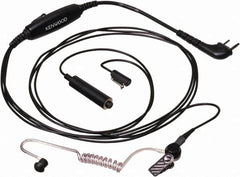 Kenwood - Ear Bud, Palm Microphone Three Wire Microphone - Black, Use with Protalk Series Two Way Radios - Exact Tooling