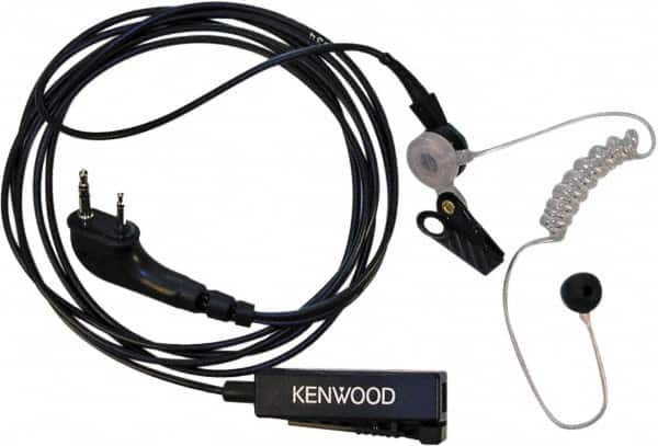 Kenwood - Ear Bud, Palm Microphone Two Wire Microphone - Black & Clear, Use with Protalk Series Two Way Radios - Exact Tooling