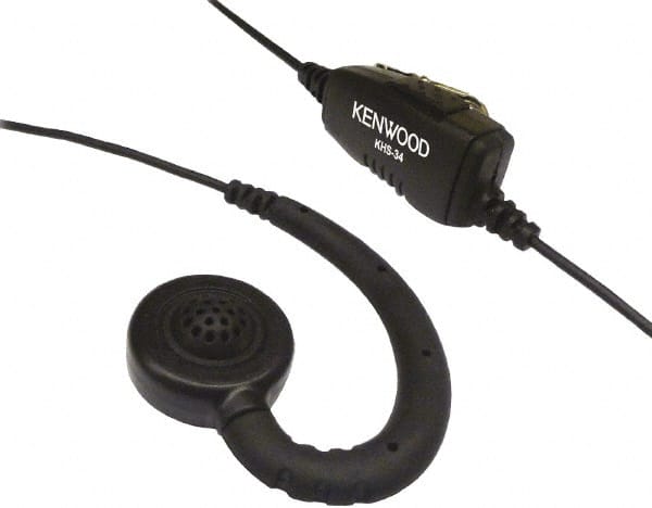Kenwood - Ear Hanger, Push to Talk Microphone C-Ring Headset - Black, Use with Protalk Series Two Way Radios - Exact Tooling