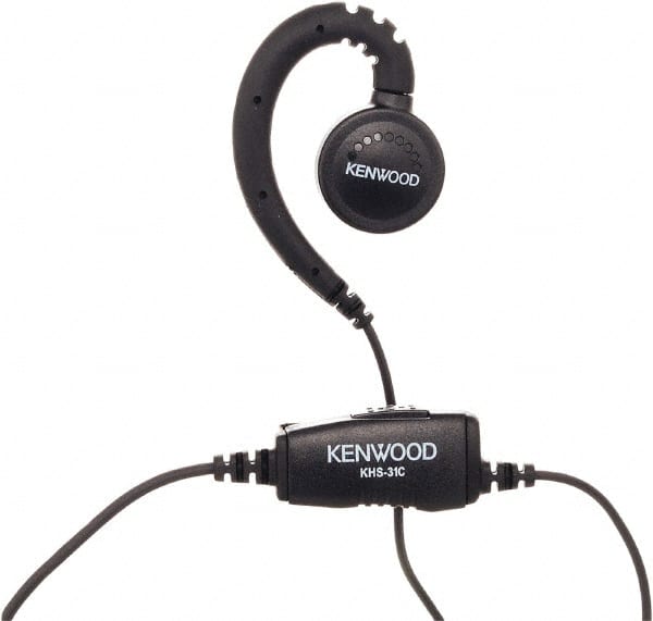 Kenwood - Ear Hanger, Push to Talk Microphone C-Ring Headset - Black, Use with Protalk Series Two Way Radios - Exact Tooling