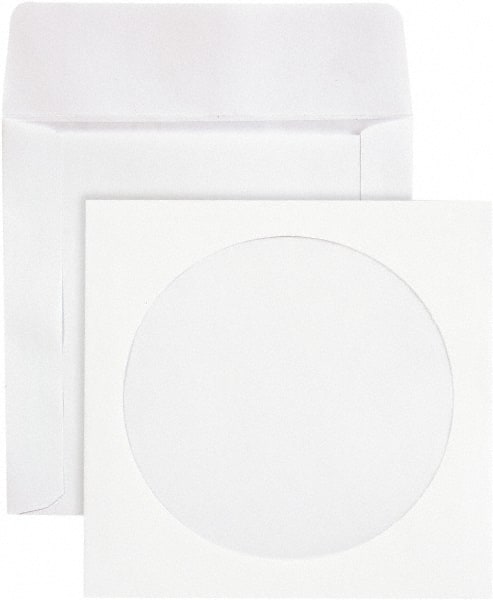 Quality Park - 1 Compartment, 5" Wide x 5" High x 1/4" Deep, CD/DVD Sleeves - Paper, White - Exact Tooling