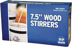 Royal Paper - Wood Coffee Stirrers, 7 1/2" Long, Woodgrain, 500 Stirrers/Box, 10 Boxes/Carton - Exact Tooling