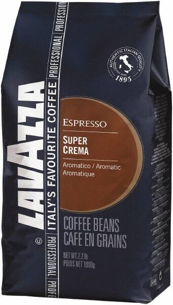 Lavazza - Super Crema Whole Bean Espresso Coffee, 2.2 Lb Bag, Vacuum-Packed - Exact Tooling