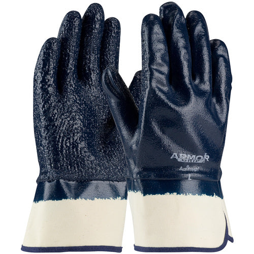 ‎56-3147/L Coated Supported Gloves - ArmorGrip - Terry Cloth Palm - HW Rough Full Coat Blue NitrileGrip - SC - Exact Tooling