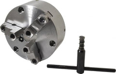 Buck Chuck Company - 3 Jaws, 6" Diam, Self Centering Manual Lathe Chuck - Front Mount, Adjustable, Reversible, 4,600 Max RPM, 1.78" Through Hole Diam, Forged Steel - Exact Tooling