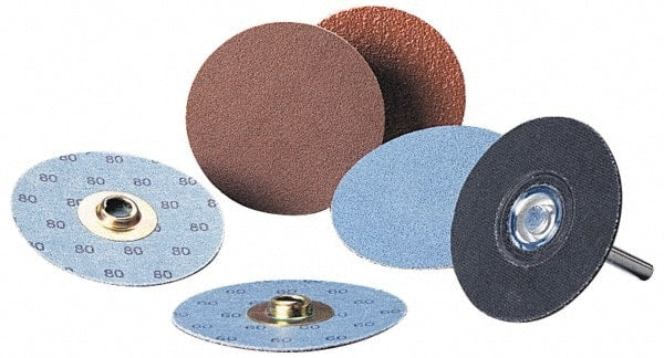 Standard Abrasives - 3" Disc Diam, 80 Grit, Silicon Carbide Quick Change Disc - Type S Attaching System, Coated, Black, Medium Grade - Exact Tooling