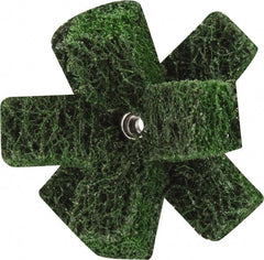 Standard Abrasives - 2" Diam Medium Density Cross Buff - 2 Plys, 8-32 Thread, Coarse Grade, 12,000 Max RPM - Exact Tooling