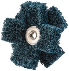 Standard Abrasives - 2 Inch Diameter Medium Density Cross Buff - 2 Plys, 1/4-20 Thread, Medium Grade, 12,000 Max RPM - Exact Tooling