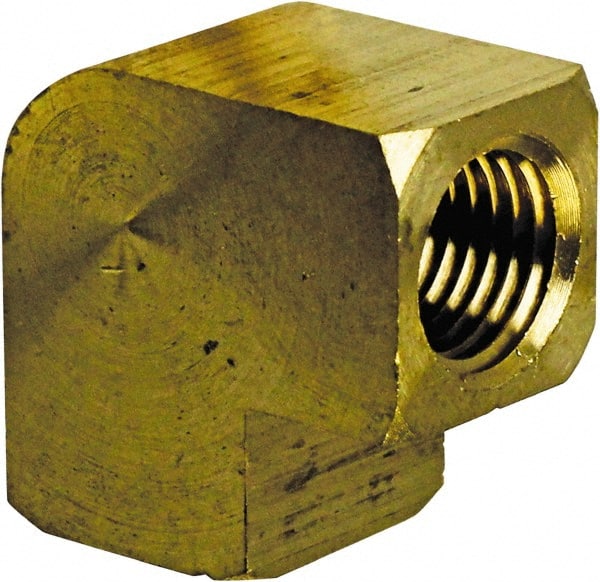 Cerro - 1/8 Female Thread, Brass Industrial Pipe 90° Female Elbow - FNPT, 1,200 psi - Exact Tooling