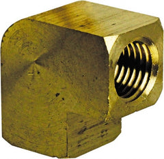 Cerro - 1/8 Female Thread, Brass Industrial Pipe 90° Female Elbow - FNPT, 1,200 psi - Exact Tooling