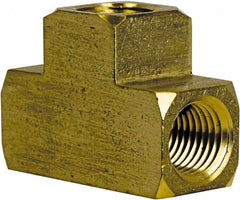 Cerro - 1/4 Female Thread, Brass Industrial Pipe Female Tee - FNPT, 1,200 psi - Exact Tooling