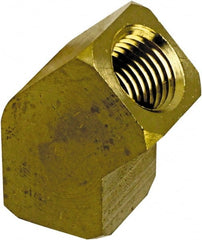 Cerro - 1/4 Female Thread, Brass Industrial Pipe 45° Female Elbow - FNPT, 1,200 psi - Exact Tooling