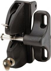 D&D Technologies - 2.830" Bar Latch Length, 3.54" High, Polymer Adjustable Gate Latch - Black Finish, 1.8" Bar Latch Projection, 7/16" Hole Diam - Exact Tooling