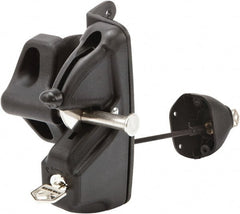 D&D Technologies - 4.410" Bar Latch Length, 2-1/4" High, Polymer Adjustable Gate Latch - Black Finish, 2.83" Bar Latch Projection, 1/2" Hole Diam - Exact Tooling