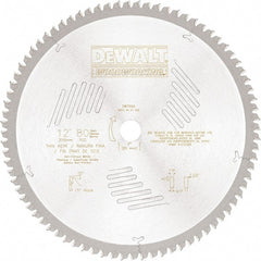 DeWALT - 12" Diam, 1" Arbor Hole Diam, 80 Tooth Wet & Dry Cut Saw Blade - High Speed Steel, Crosscut Action, Standard Round Arbor - Exact Tooling