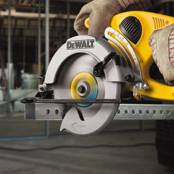 DeWALT - 7-1/4" Diam, 5/8" Arbor Hole Diam, 48 Tooth Wet & Dry Cut Saw Blade - High Speed Steel, Crosscut Action, Standard Round Arbor - Exact Tooling