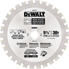 DeWALT - 5-1/2" Diam, 25/32" Arbor Hole Diam, 30 Tooth Wet & Dry Cut Saw Blade - High Speed Steel, Crosscut Action, Standard Round Arbor - Exact Tooling
