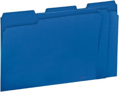 UNIVERSAL - 8-1/2 x 11", Letter Size, Blue, File Folders with Top Tab - 11 Point Stock, 1/3 Tab Cut Location - Exact Tooling