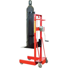 Wesco Industrial Products - 300 Lb Capacity, 40" Lift Height, Winch Steel Stacker Manually Operated Lift - Exact Tooling