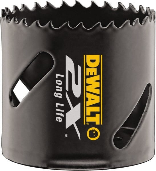 DeWALT - 2-5/8" Diam, 1-7/8" Cutting Depth, Hole Saw - Bi-Metal Saw, Toothed Edge - Exact Tooling