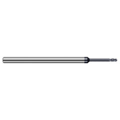 0.5 mm Dia. × 4 mm Shank × 0.75 mm DOC × 50 mm OAL, Carbide AlTiN, Stub , 4 Flute, Ballnose End Mill - Exact Tooling