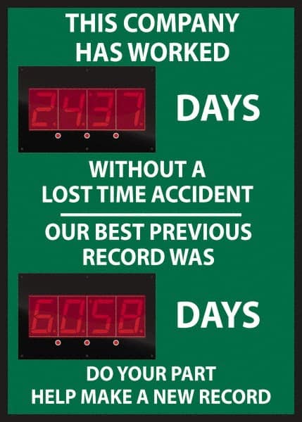 NMC - Scoreboards Scoreboard Type: Digital Scoreboard Legend: This Company Has Worked ____ Days Without A Lost Time Accident Our Best Previous Record Was _____ Days - Exact Tooling