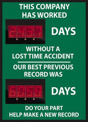 NMC - Scoreboards Scoreboard Type: Digital Scoreboard Legend: This Company Has Worked ____ Days Without A Lost Time Accident Our Best Previous Record Was _____ Days - Exact Tooling