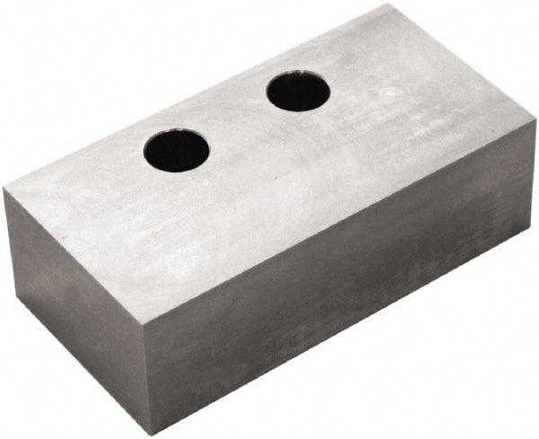 5th Axis - 6" Wide x 1.85" High x 3" Thick, Flat/No Step Vise Jaw - Soft, Steel, Manual Jaw, Compatible with V6105 Vises - Exact Tooling