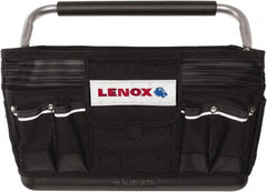 Lenox - 23 Pocket Black Ballistic Nylon Tool Bag - 19" Wide x 10" Deep x 12" High - Exact Tooling