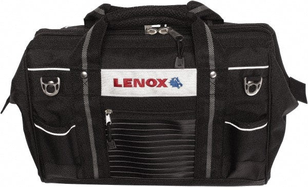 Lenox - 19 Pocket Black Ballistic Polyester Tool Bag - 16" Wide x 10-1/2" Deep x 10-1/2" High - Exact Tooling