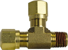 Cerro - 3/8" OD, Brass Male Run Tee - 150 Max Working psi, -40 to 200°F, Comp x MNPT x Comp Ends - Exact Tooling