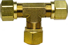 Cerro - 1/4" OD, Brass Union Tee - 150 Max Working psi, -40 to 200°F, Comp x Comp x Comp Ends - Exact Tooling