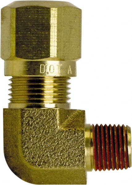Cerro - 3/8" OD, Brass Male Elbow - 150 Max Working psi, -40 to 200°F, Tube OD x Male Thread Ends - Exact Tooling