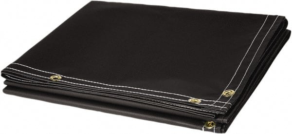Steiner - 8' High x 6' Wide Vinyl Laminated Polyester Welding Curtain - Black, Grommet - Exact Tooling