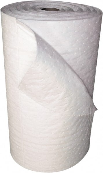 Oil-Dri - 21 Gal Capacity per Package, Oil Only Roll - 150' Long x 30" Wide, White, Polypropylene - Exact Tooling