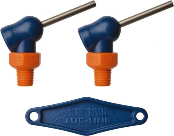 Loc-Line - 1/8" Hose Inside Diam, High-Pressure Coolant Hose Nozzle - NPT, for Use with Loc-Line Modular Hose System, 2 Pieces - Exact Tooling