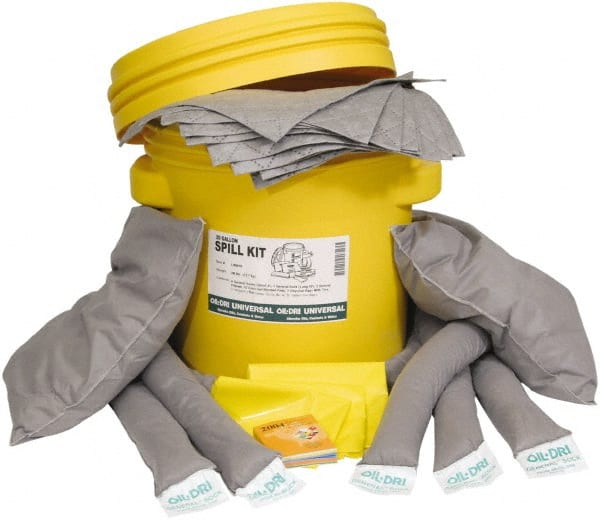 Oil-Dri - 20 Gal Capacity Universal Spill Kit - 20 Gal Plastic Overpack Container - Exact Tooling